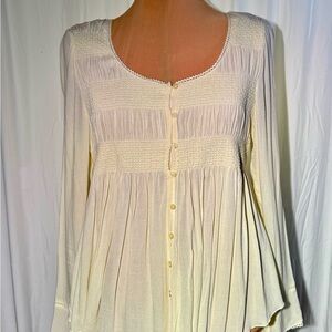 Black Swan Ivory Button-Down Blouse